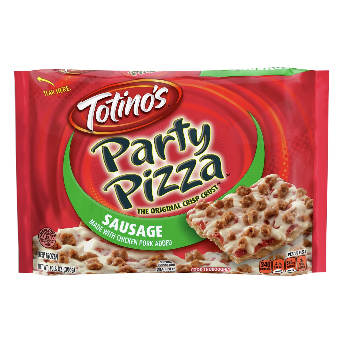 slide 1 of 1, Totino's Sausage Party Pizza 10.8 oz, 10.8 oz