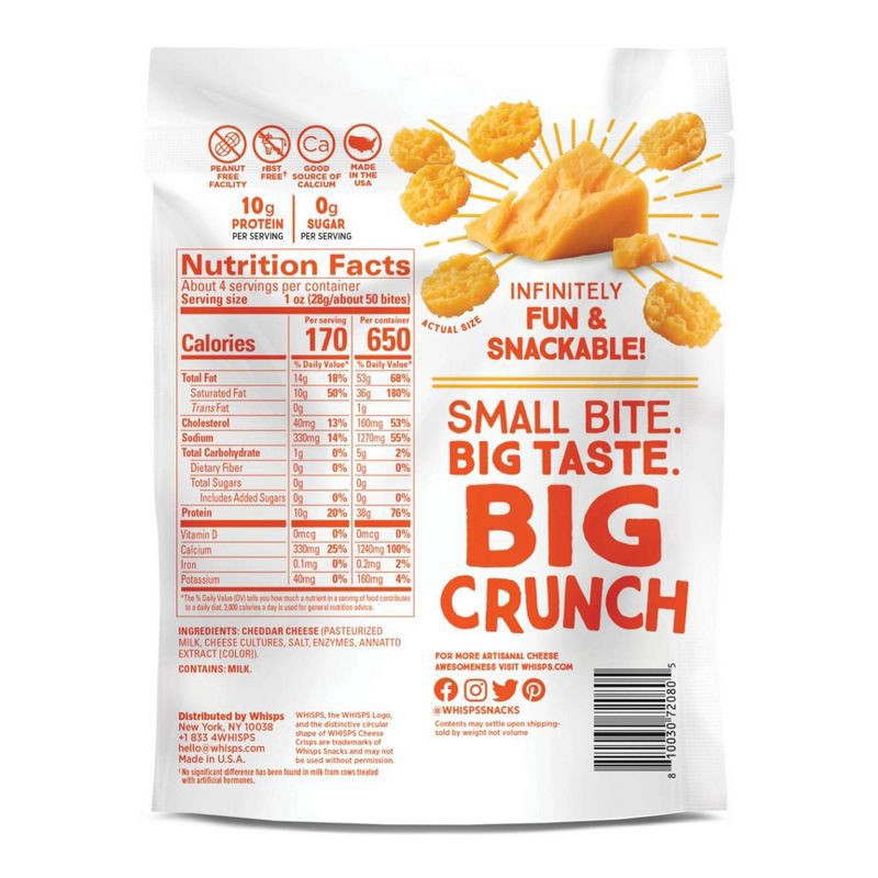 slide 2 of 2, Whisps Cheddar Cheese Crisps, 3.75 oz