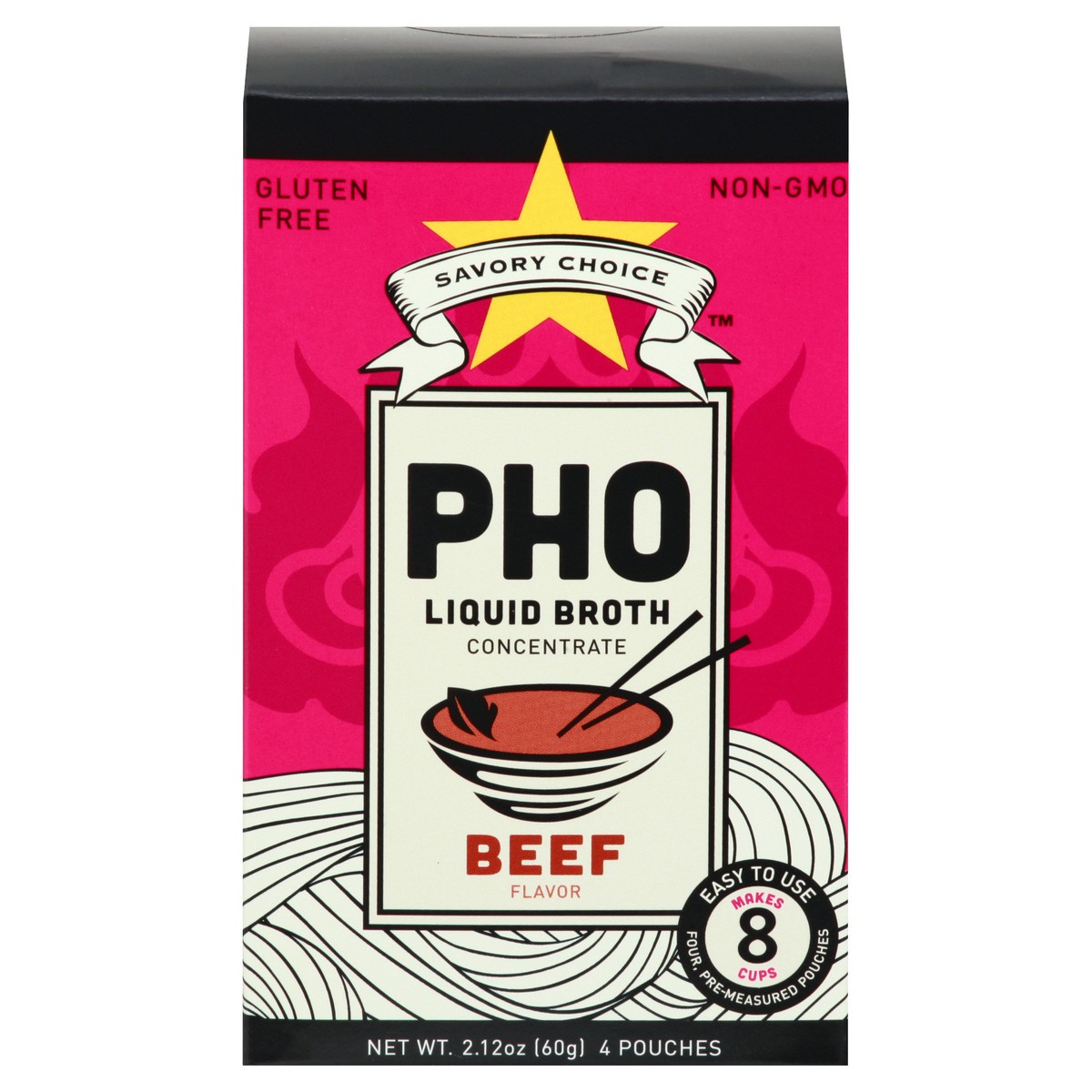 slide 4 of 12, Savory Choice Pho Beef Flavor Liquid Broth Concentrate 4 ea, 4 ct