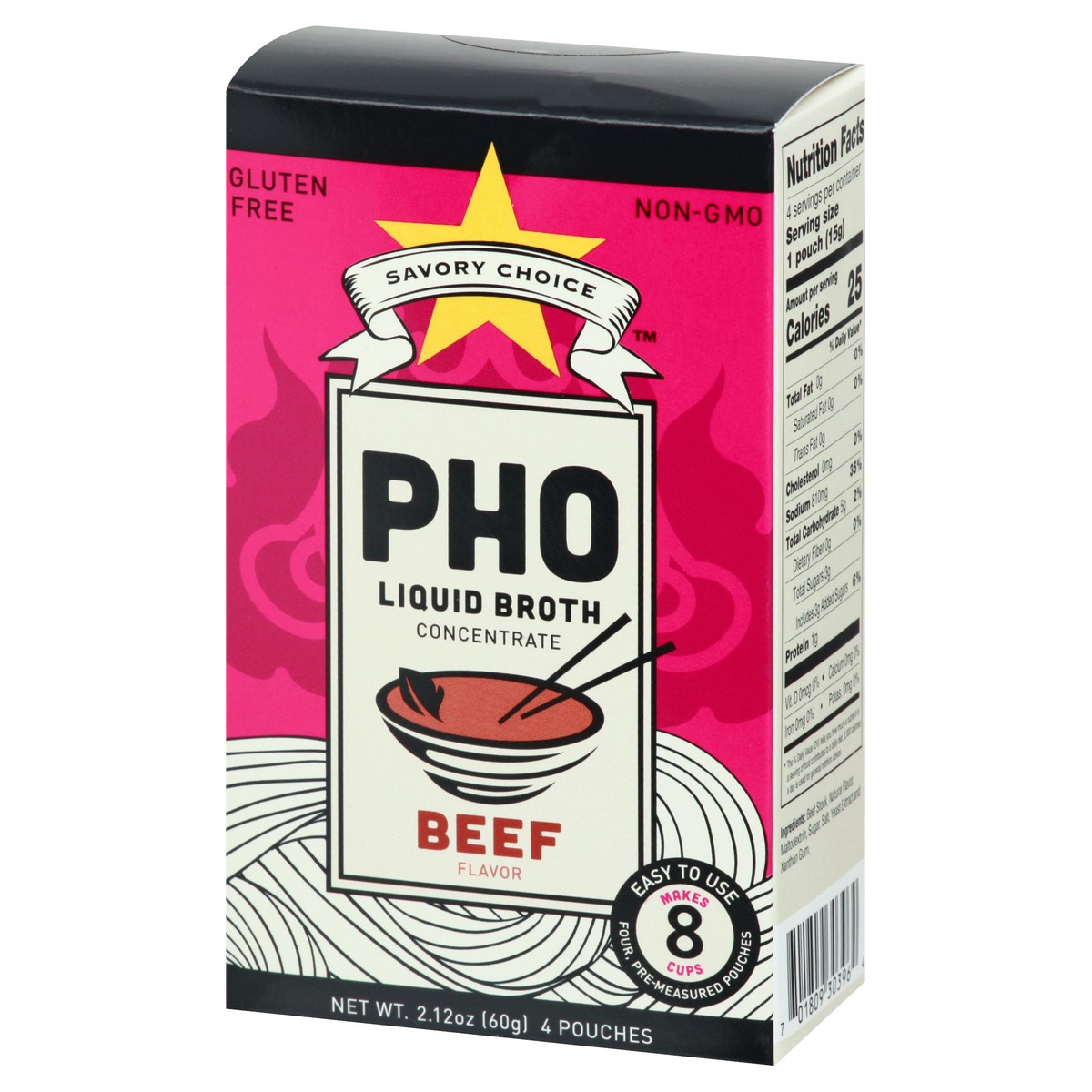 slide 12 of 12, Savory Choice Pho Beef Flavor Liquid Broth Concentrate 4 ea, 4 ct