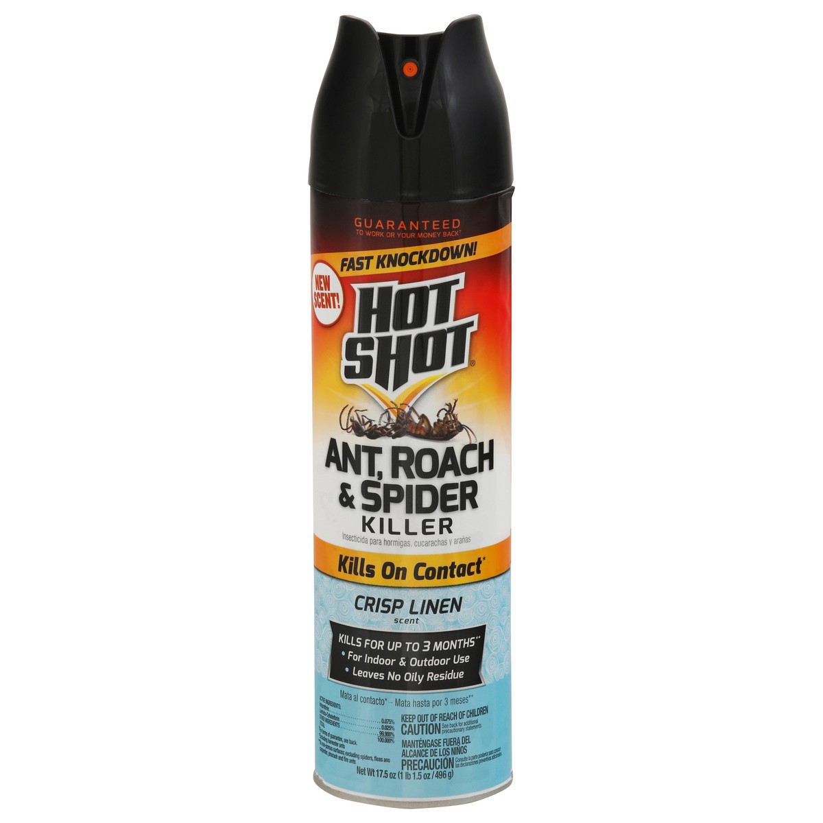 slide 5 of 13, Hot Shot Crisp Linen Scent Ant, Roach & Spider Killer 17.5 oz, 17.5 oz
