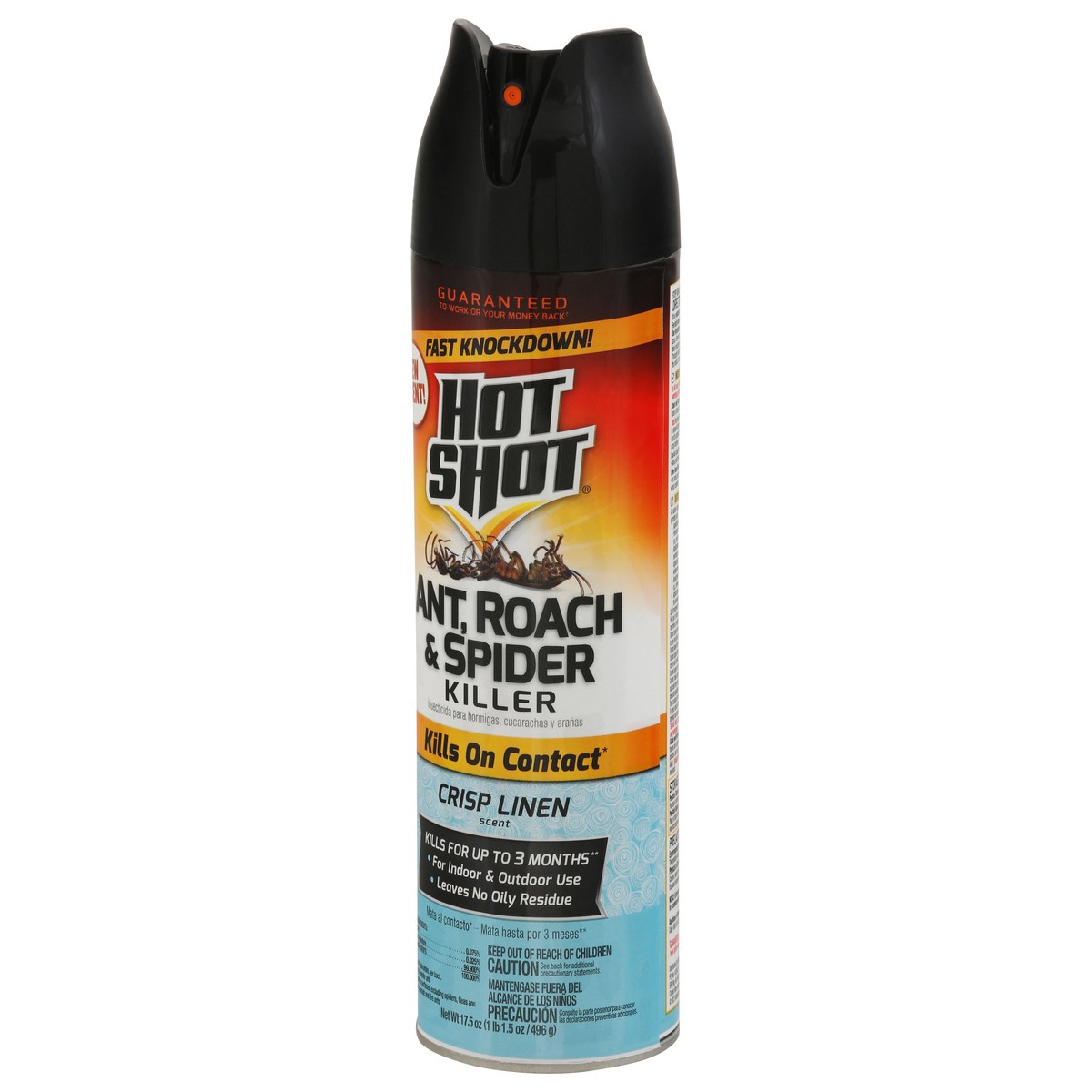 slide 6 of 13, Hot Shot Crisp Linen Scent Ant, Roach & Spider Killer 17.5 oz, 17.5 oz