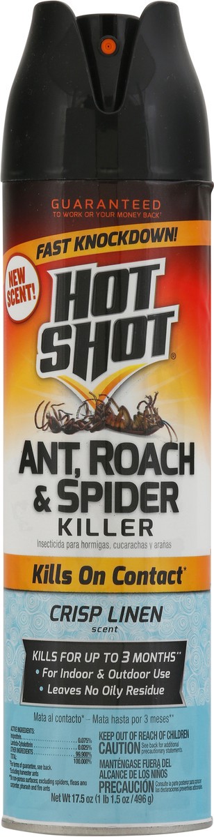 slide 2 of 13, Hot Shot Crisp Linen Scent Ant, Roach & Spider Killer 17.5 oz, 17.5 oz