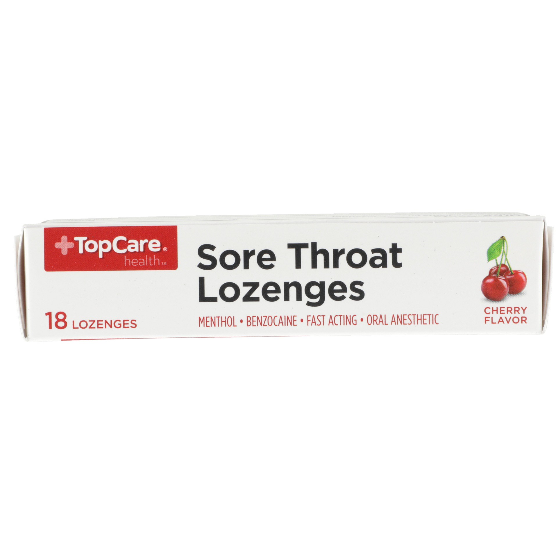 slide 3 of 6, TopCare Fast Acting Cherry Throat Lozenges, 18 ct