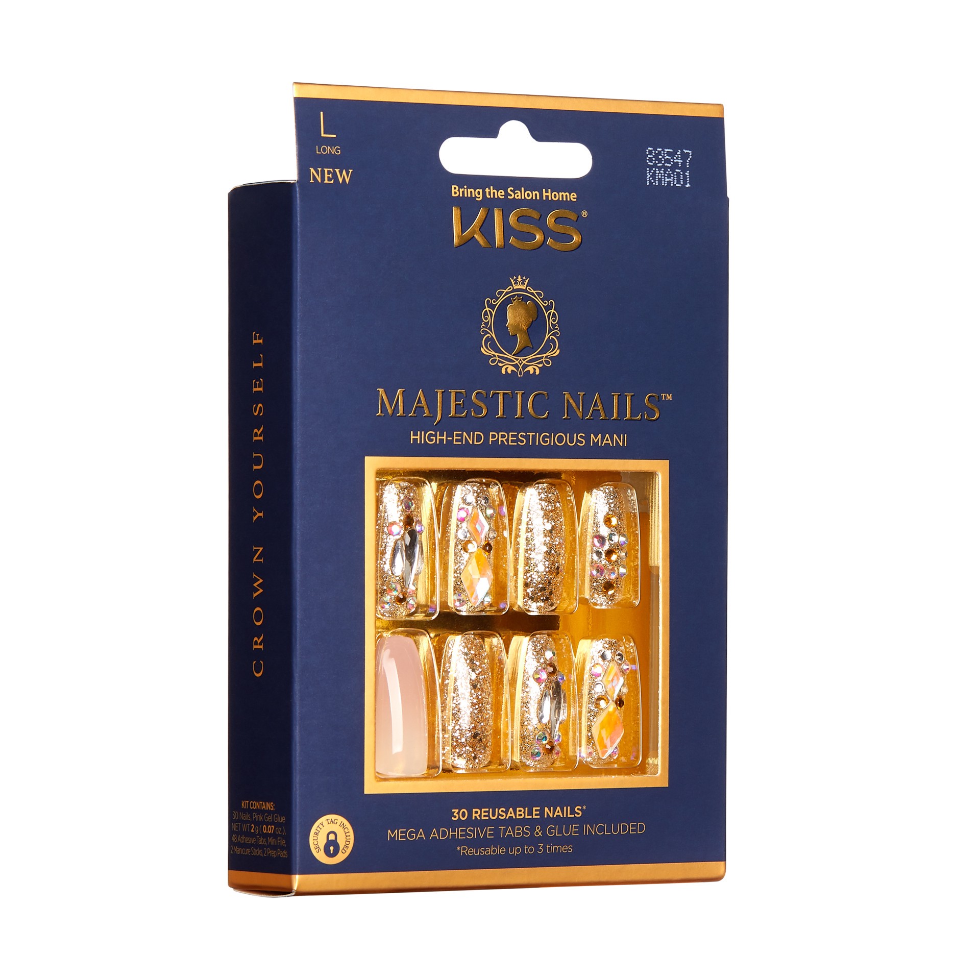 slide 3 of 5, Kiss Majestic Nails Long Length Reusable 1 ea, 1 ct