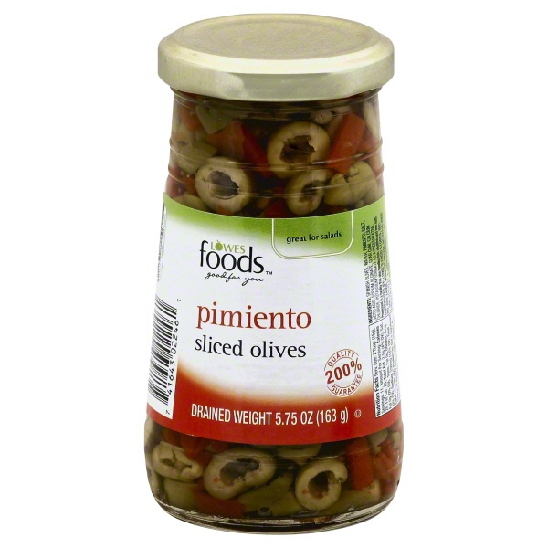 slide 1 of 1, Lowes Foods Pimento Sliced Olives, 5.75 oz