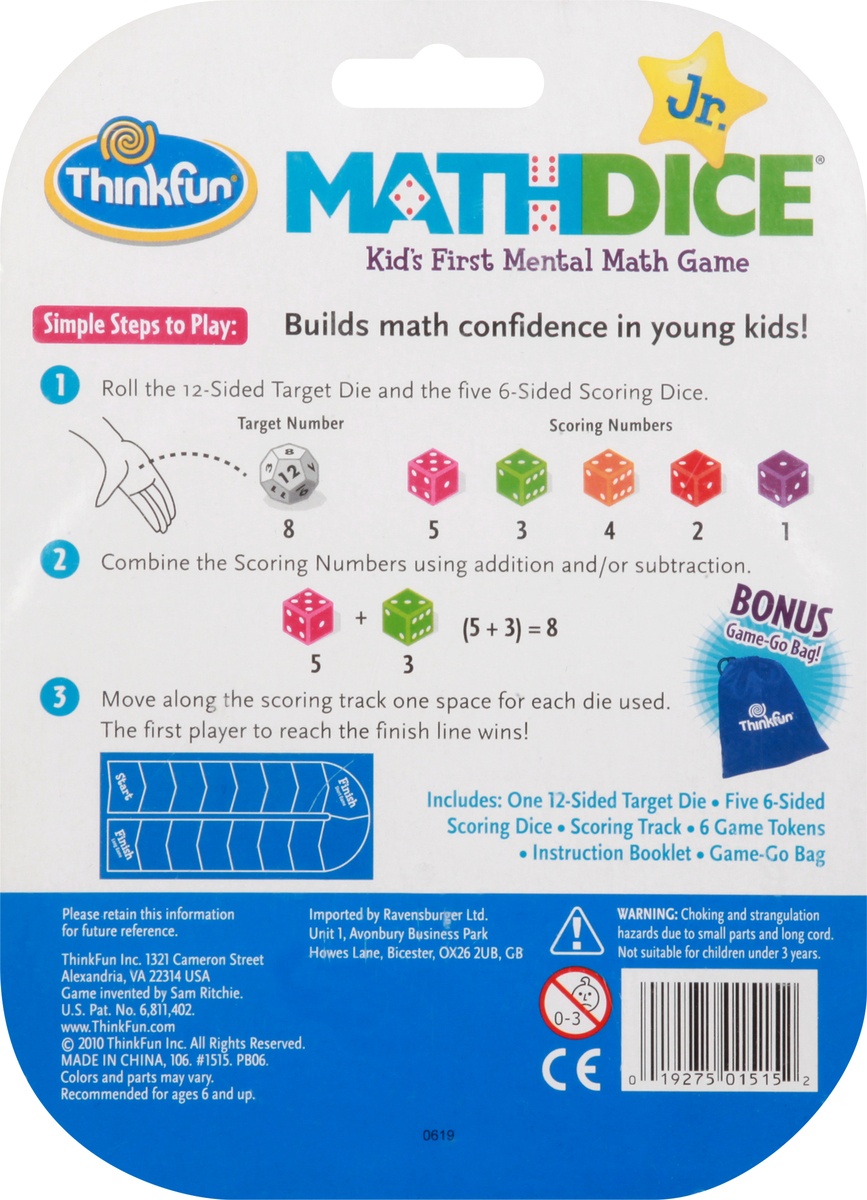 slide 8 of 8, Math Dice Jr, 1 ct