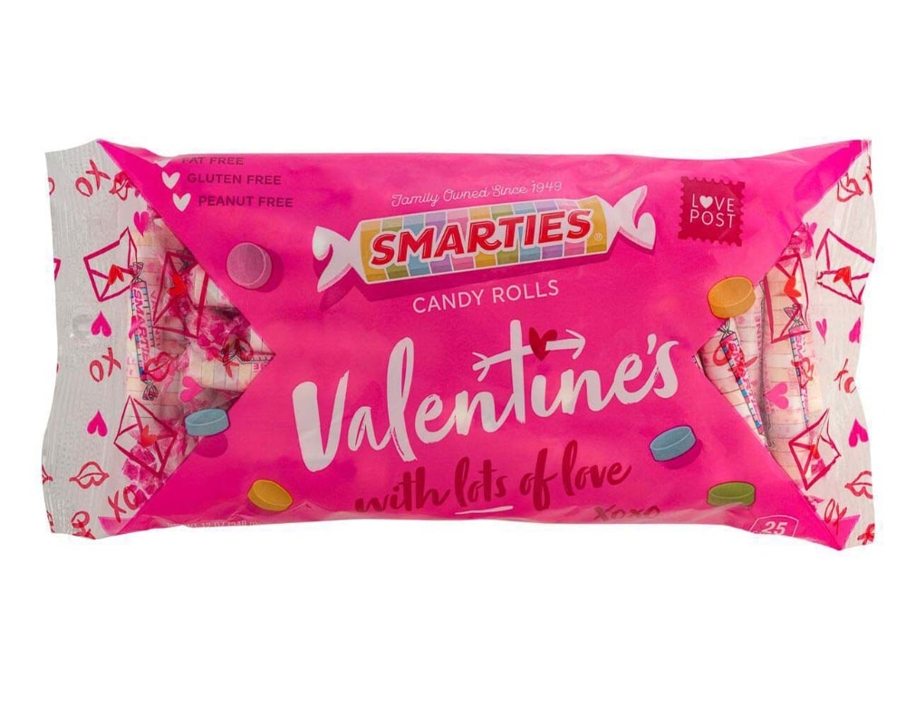 slide 1 of 1, Smarties Valentine Assorted Flavor Candy Rolls, 12 oz