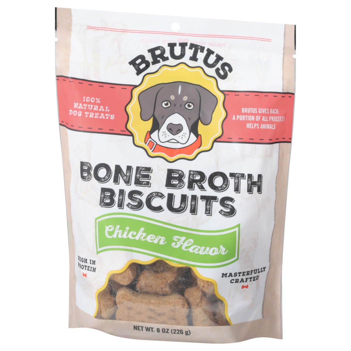 slide 2 of 13, Brutus Broth Bone Broth Dog Biscuits Chicken Flavor, 8 oz