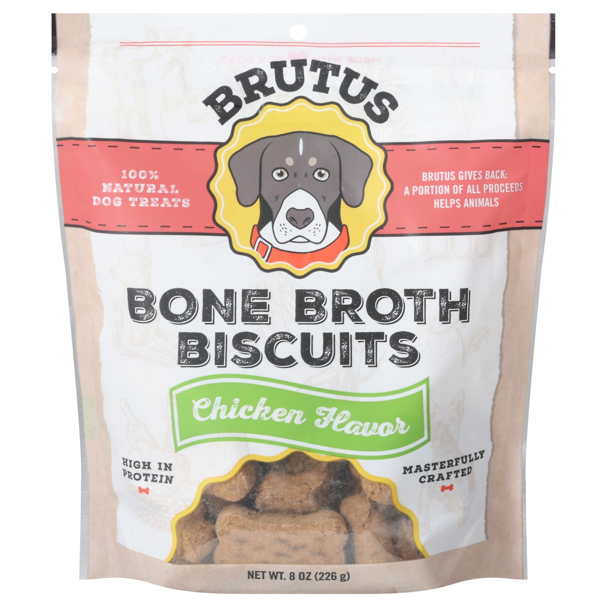 Brutus Broth Bone Broth Dog Biscuits Chicken Flavor 8 oz | Shipt