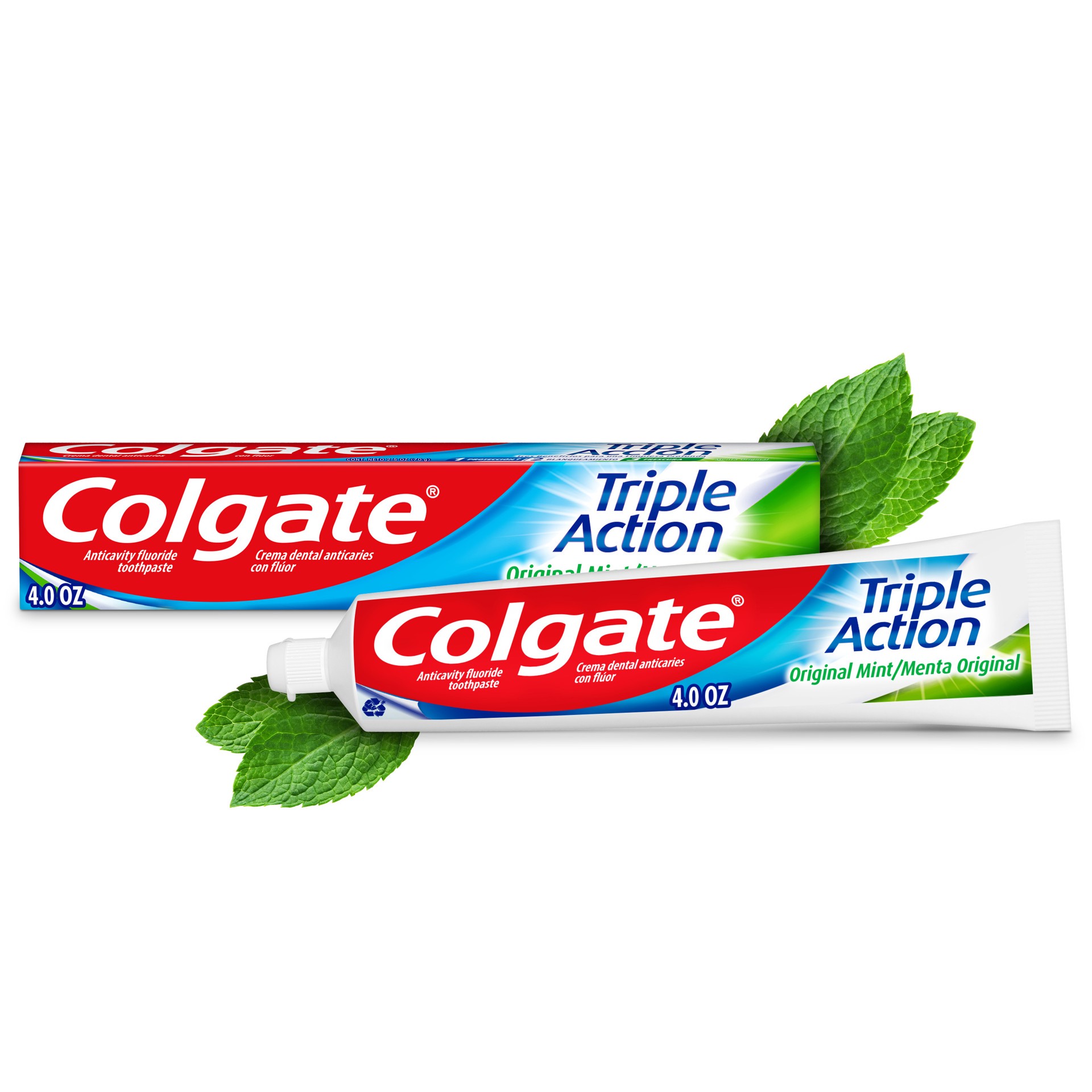 slide 1 of 7, Colgate Triple Action Toothpaste, Mint - 4.0 Ounce, 4 oz