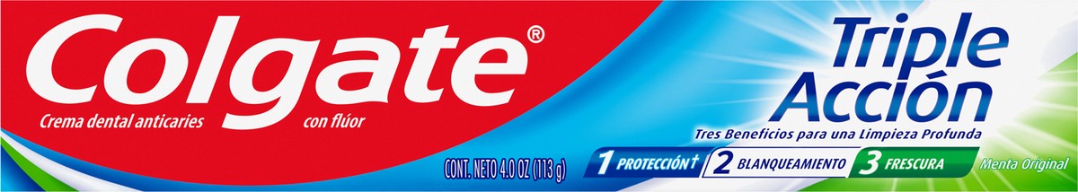 slide 6 of 7, Colgate Triple Action Toothpaste, Mint - 4.0 Ounce, 4 oz