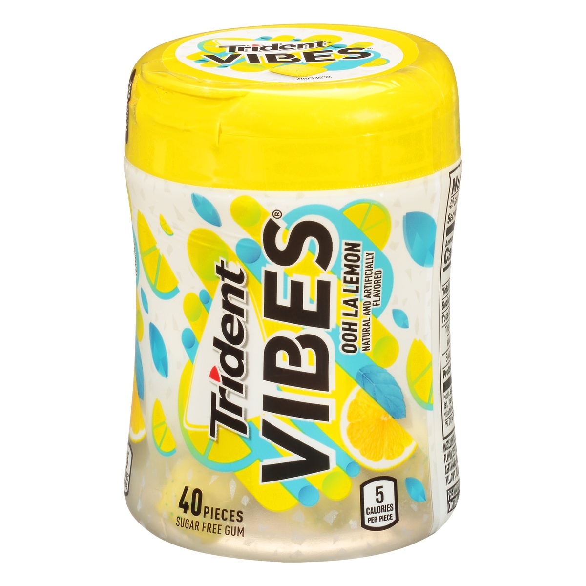 slide 1 of 6, Trident Vibes Ooh La Lemon Sugar Free Gum, 40 ct