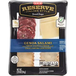 H-E-B Reserve Italian Style Snack Tray - Genoa Salami & Asiago Cheese