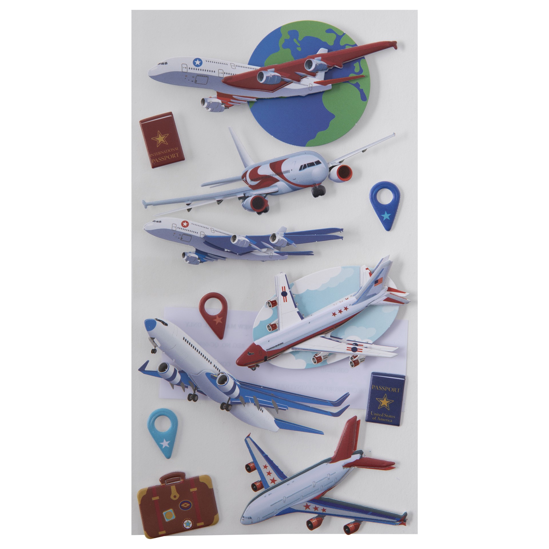 slide 3 of 4, Jets Dimensional Stickers By Recollections, 3.75 in x 6.75 in