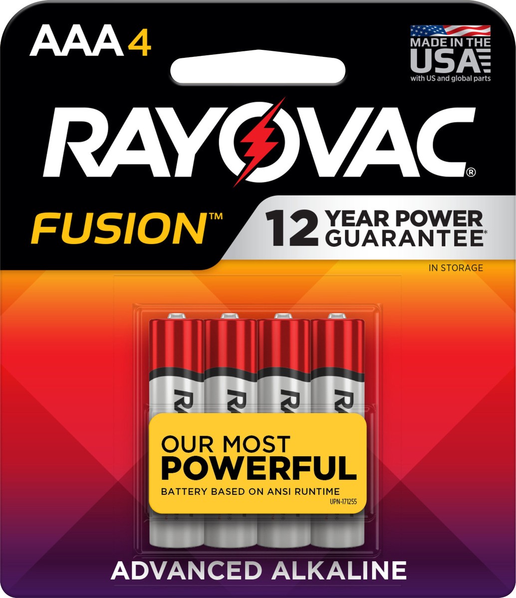 slide 2 of 3, Rayovac Fusion AAA Advanced Alkaline Batteries 4 ea, 4 ct