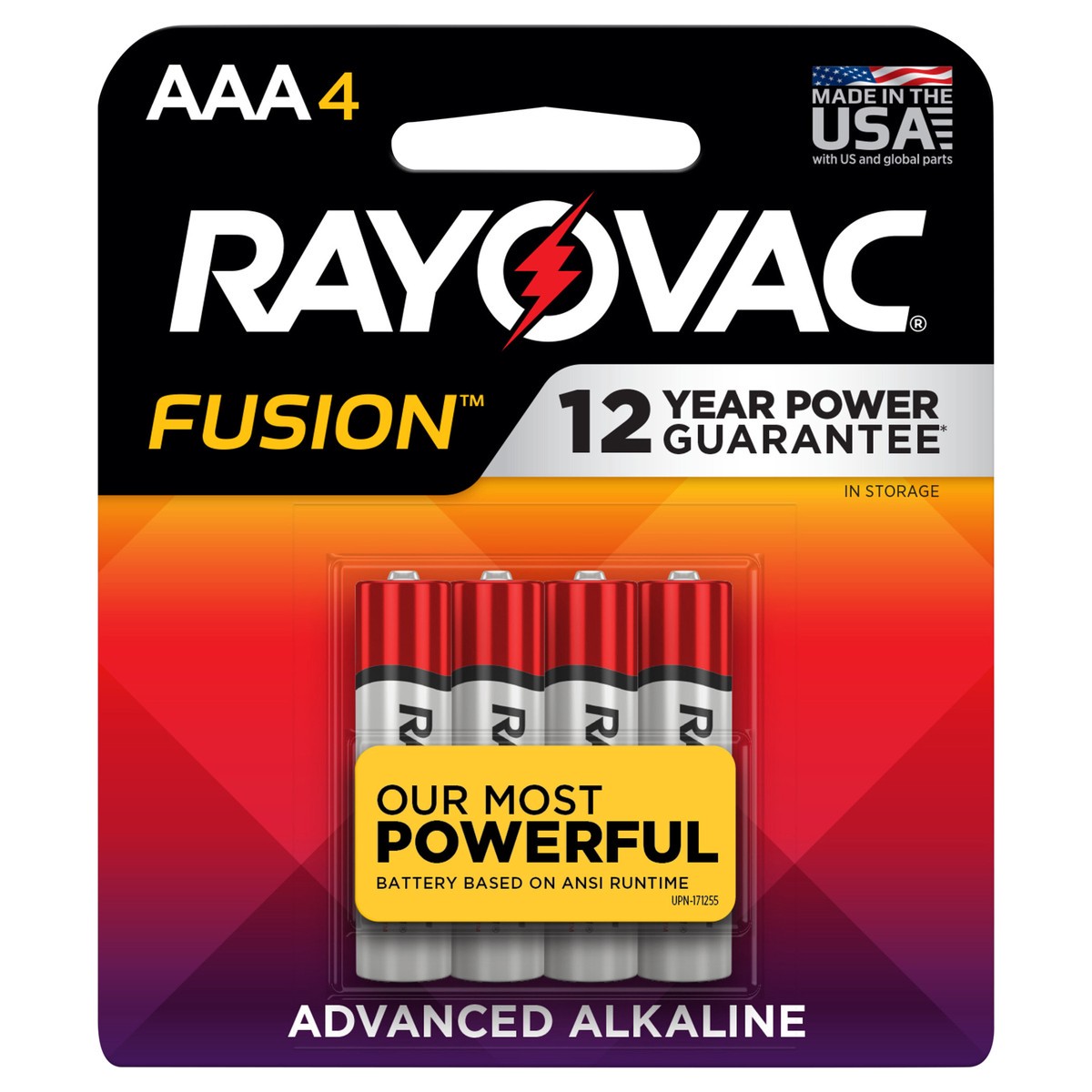 slide 1 of 3, Rayovac Fusion AAA Advanced Alkaline Batteries 4 ea, 4 ct