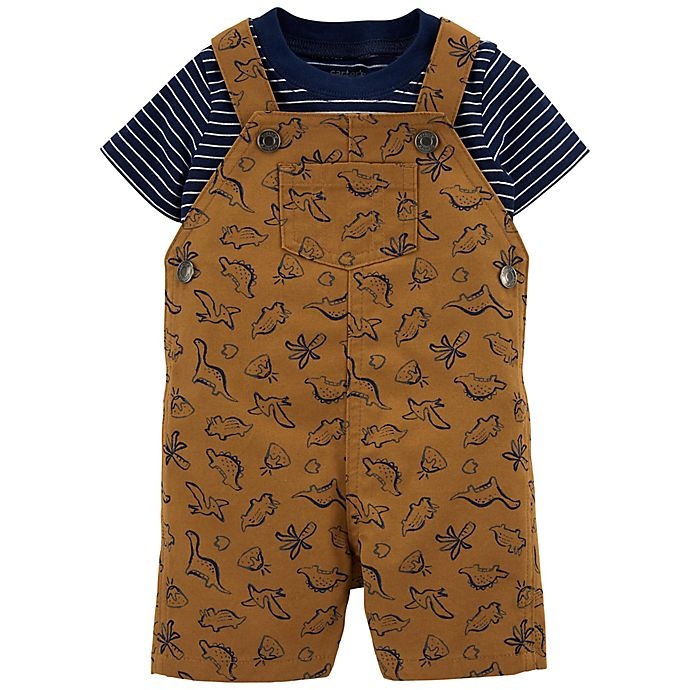 slide 1 of 1, carter's Dinosaur Tee & Shortalls Set, 2 ct