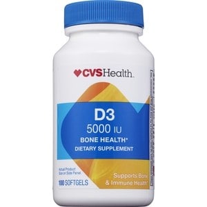 slide 1 of 1, CVS Health Vitamin D Softgels 5000iu, 100 ct