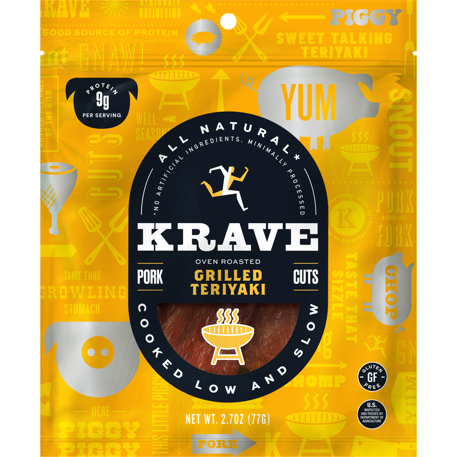 slide 1 of 1, Krave Grilled Teriyaki Pork Cuts 2.7 oz, 2.7 oz