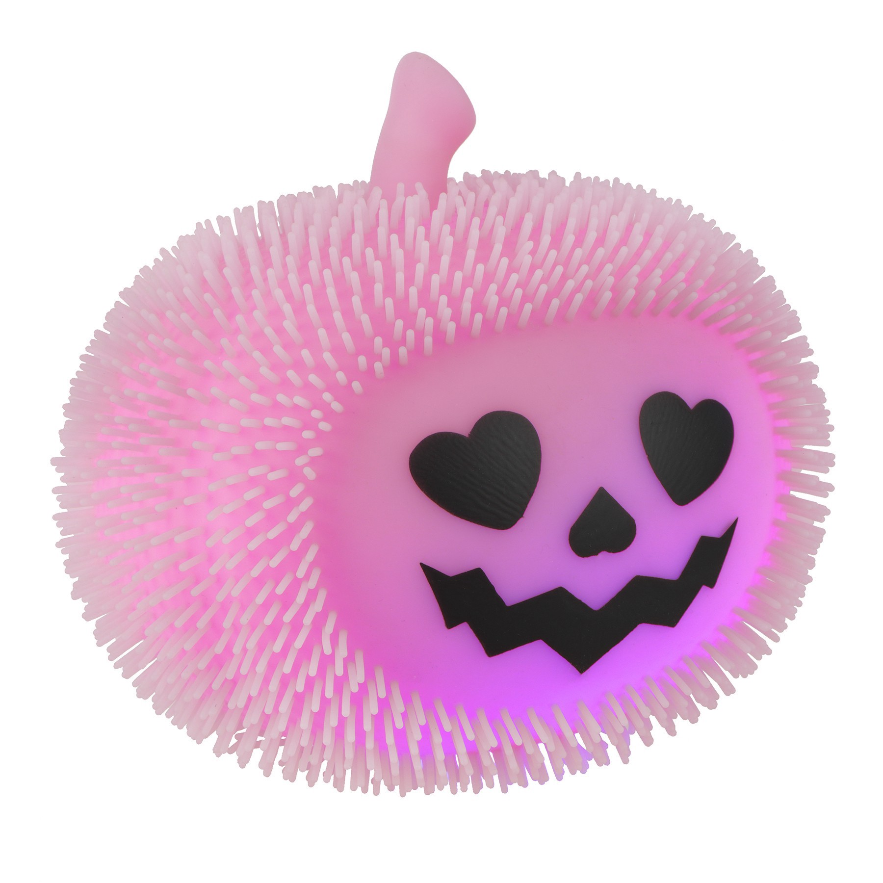 slide 2 of 2, 5" Pink Jack-O'-Lantern Light-Up Puffer Toy By Creatology, 5 in x 5 in x 5 in