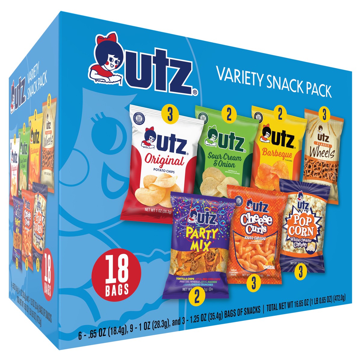 slide 4 of 8, Utz Variety Snack Pack 18 Count Box, 18 ct