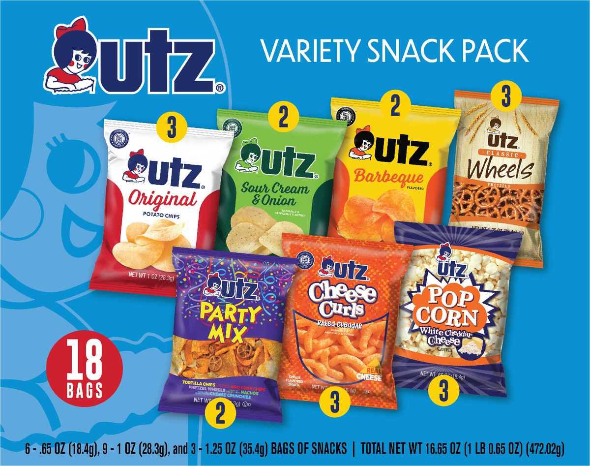 slide 5 of 8, Utz Variety Snack Pack 18 Count Box, 18 ct