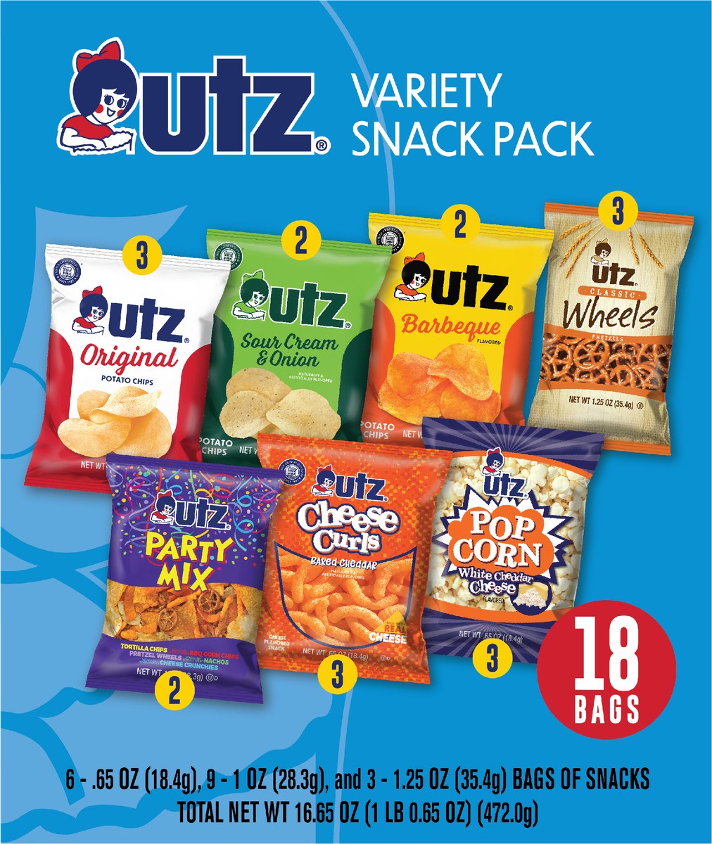 slide 7 of 8, Utz Variety Snack Pack 18 Count Box, 18 ct