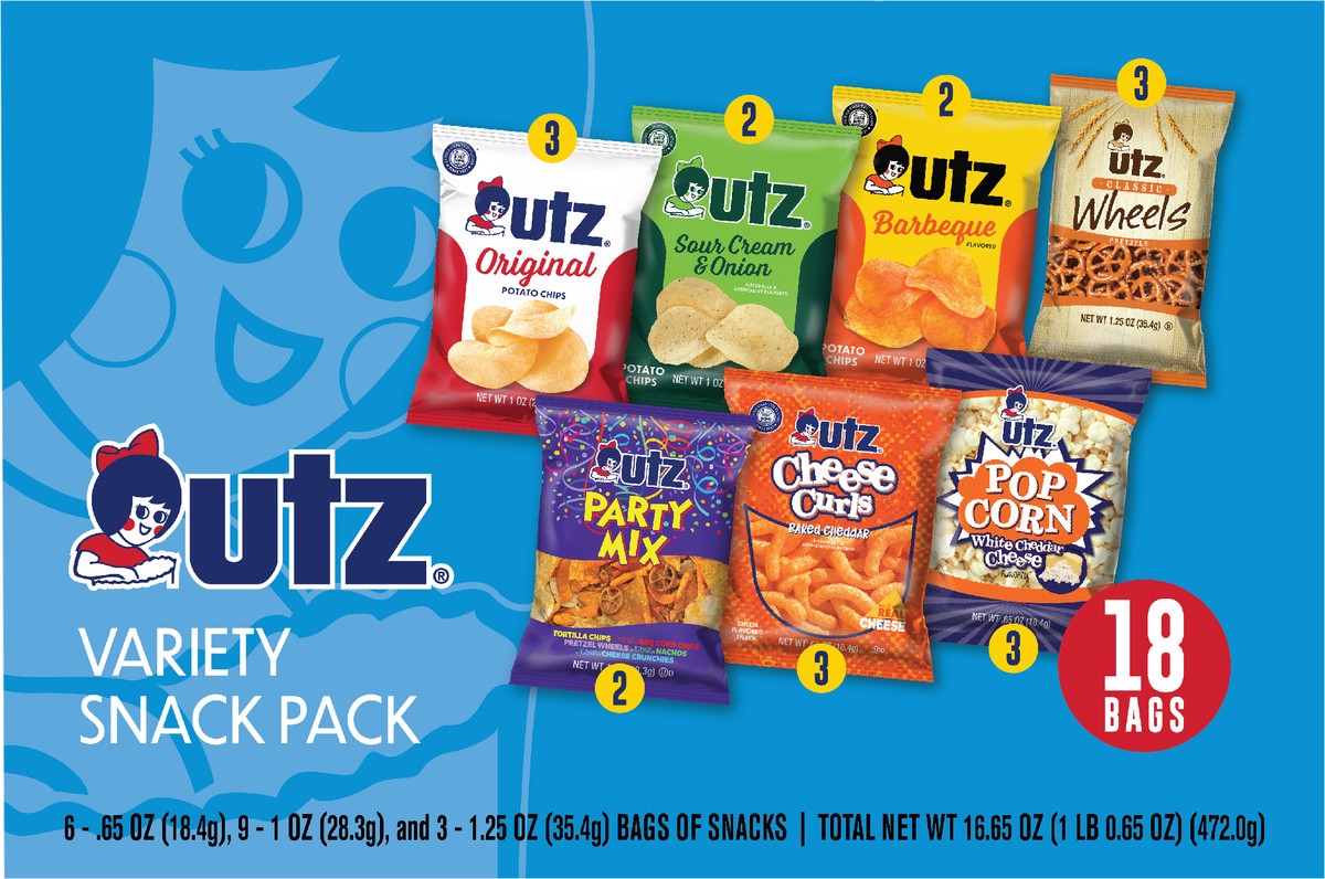 slide 6 of 8, Utz Variety Snack Pack 18 Count Box, 18 ct