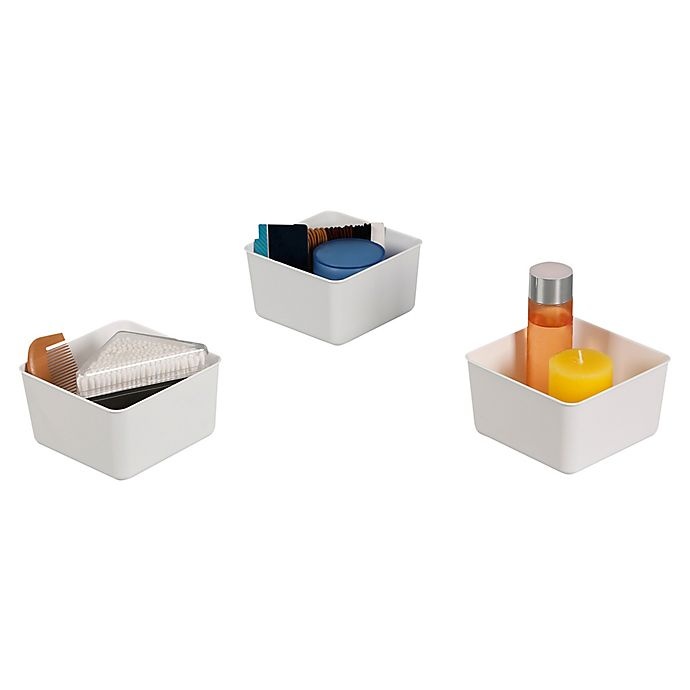 slide 1 of 5, SALT Bath Bin Set - White, 3 ct