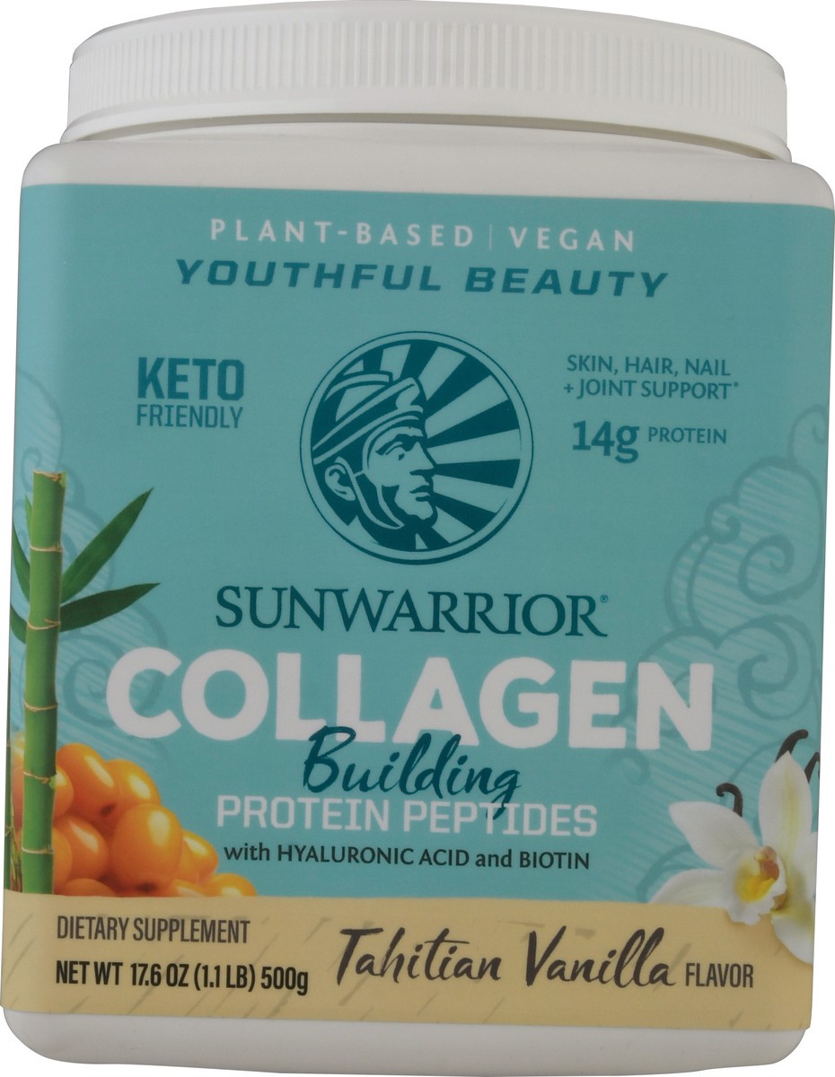 slide 3 of 13, Sunwarrior Collagen Building Protein Peptides Tahitian Vanilla Flavor, 500 gram