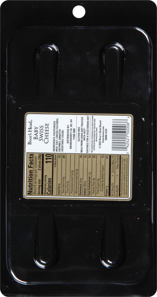 slide 6 of 9, Boar's Head Baby Swiss Cheese, 8 oz