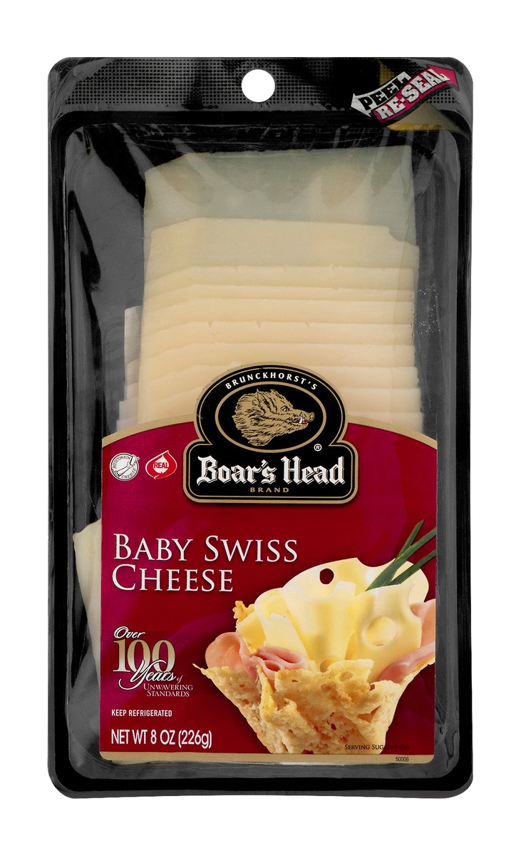 slide 1 of 1, Boar's Head Baby Swiss Cheese, 8 oz