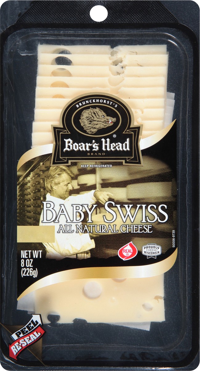 slide 8 of 9, Boar's Head Baby Swiss Cheese, 8 oz