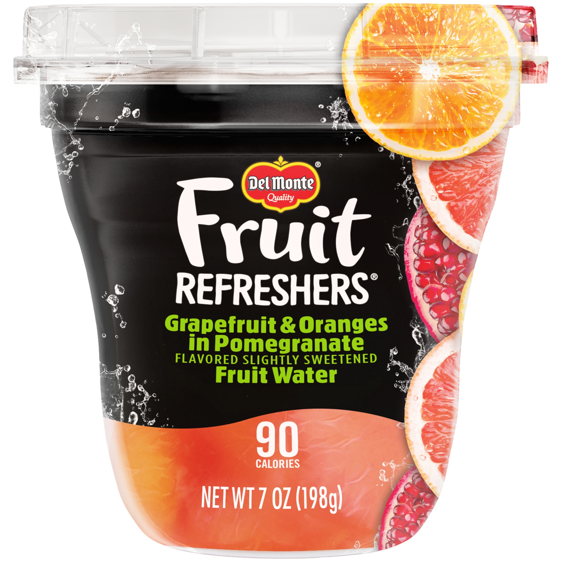 slide 1 of 1, Del Monte Fruit Refreshers Grapefruit & Oranges In Pomegranate Fruit Water Fruit Cup Snacks, 7 oz