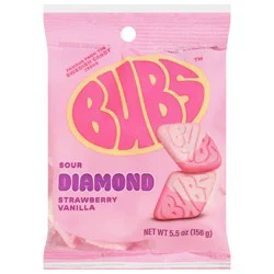 Bubs Strawberry Vanilla Sour Diamond Gummies