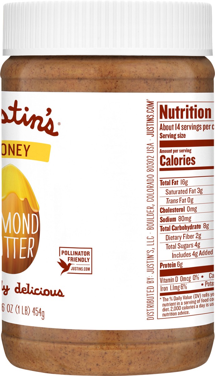 slide 9 of 10, Justin's Honey Almond Butter - 16 oz, 1 ct