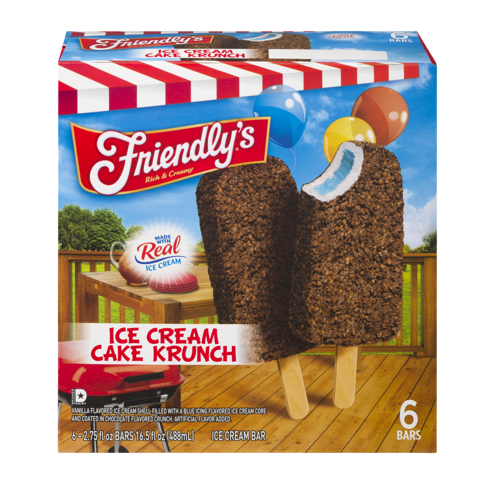 slide 1 of 1, Friendlys Friendlys Ice Cream Cake Krunch Ice Cream Bars 6 275 Fl Oz Bars, 16.5 fl oz
