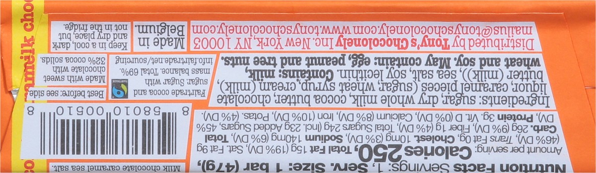 slide 4 of 15, Tony's Chocolonely Sea Salt Caramel Milk Chocolate 1.66 oz, 1.66 oz