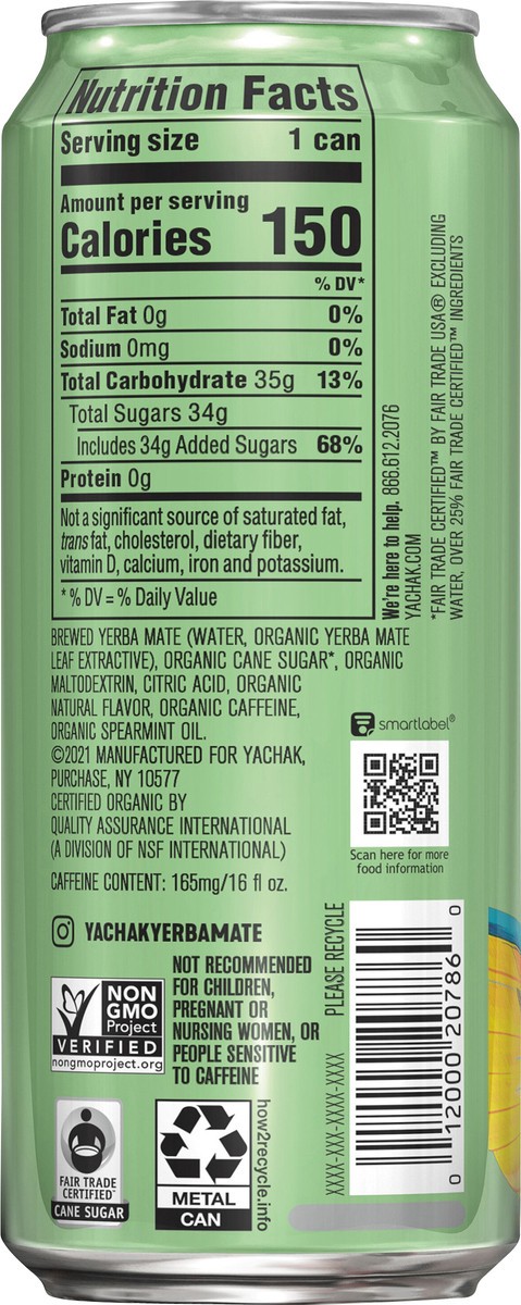 slide 5 of 8, YACHAK Yerba Mate Ultimate Mint Energy Drink, 16 fl oz