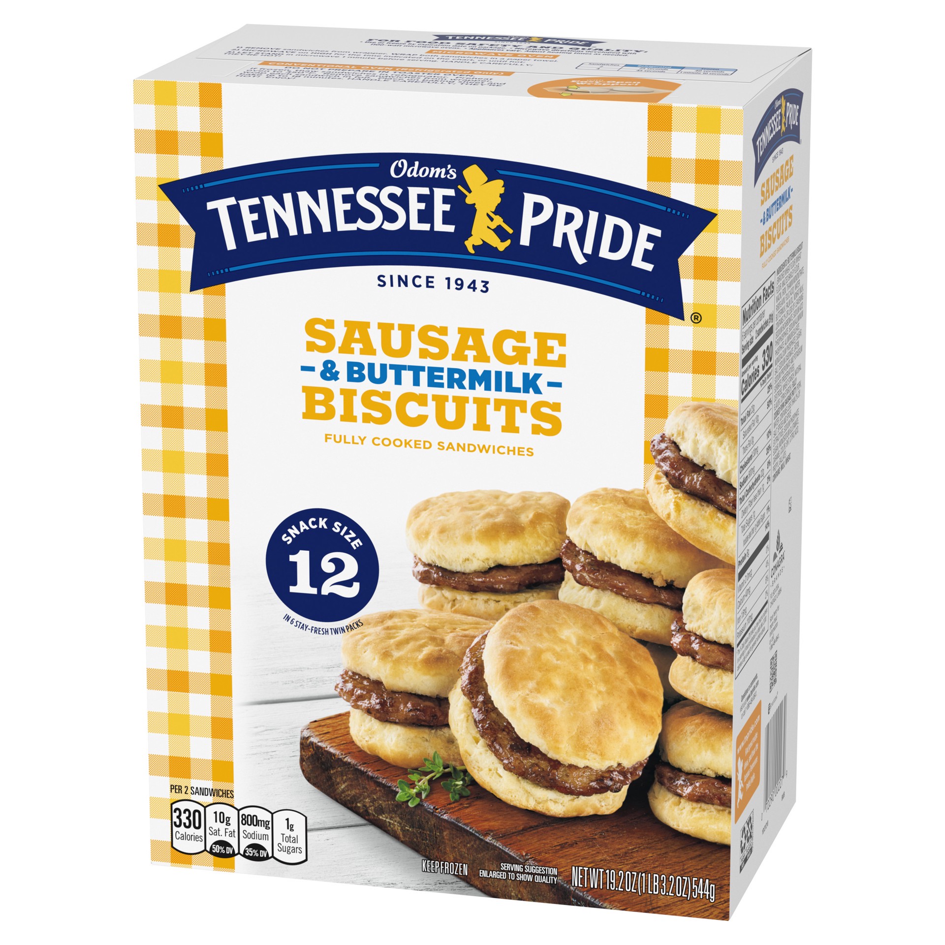 slide 3 of 5, Odom's Tennessee Pride Sausage & Buttermilk Biscuits Snack Size 12 ea, 12 ct