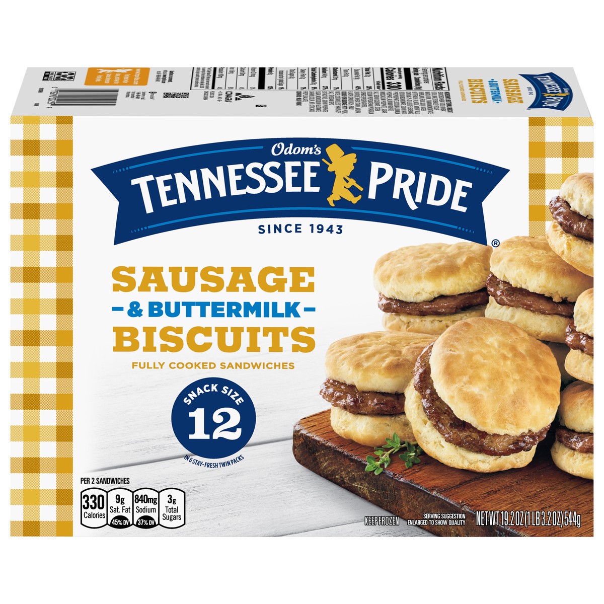 slide 1 of 5, Odom's Tennessee Pride Sausage & Buttermilk Biscuits Snack Size 12 ea, 12 ct