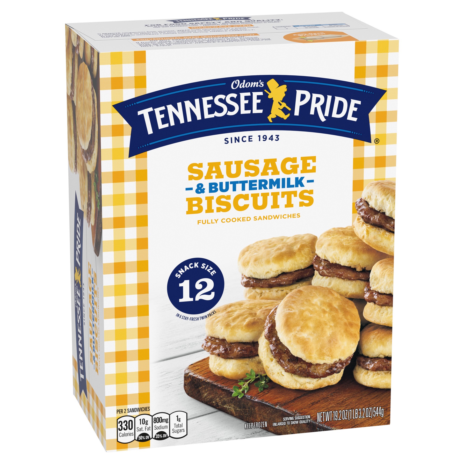 slide 5 of 5, Odom's Tennessee Pride Sausage & Buttermilk Biscuits Snack Size 12 ea, 12 ct
