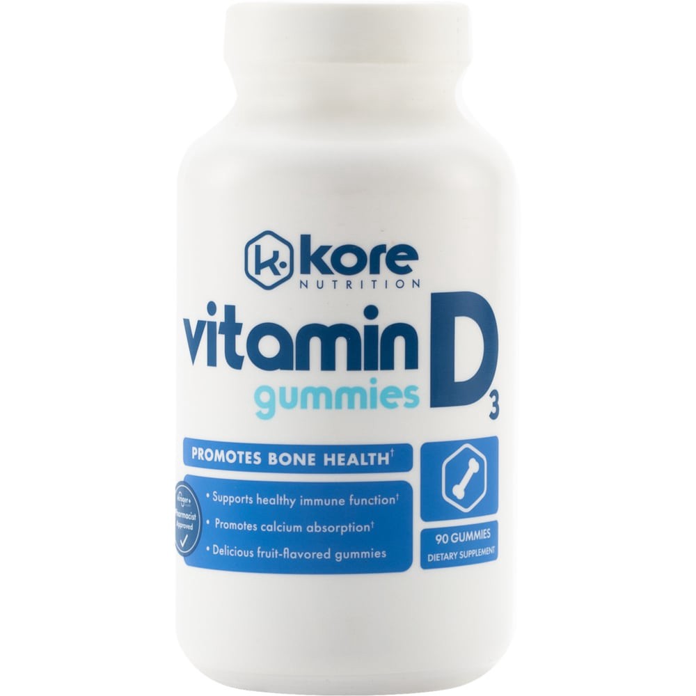 slide 1 of 3, Kore Nutrition Vitamin D3 Gummies, 90 ct