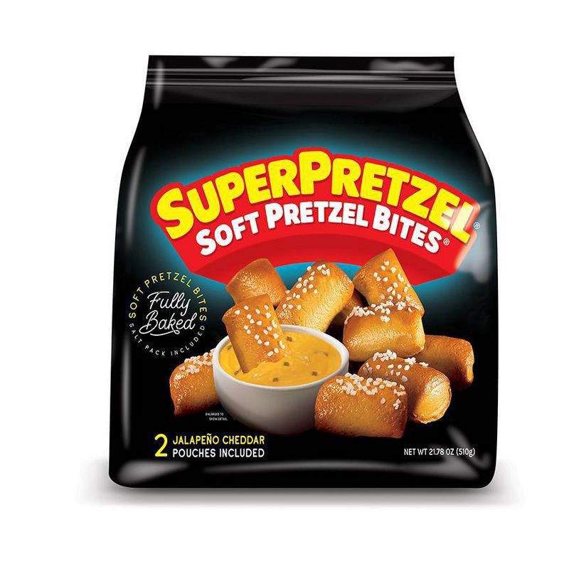 slide 2 of 3, SuperPretzel Frozen Pretzel Bites with Jalapeno Cheese, 21.78 oz