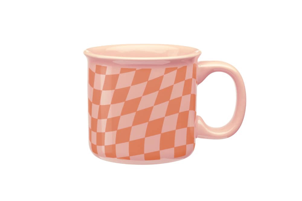 slide 2 of 2, Clay Art Pink Checker Mug, 1 ct