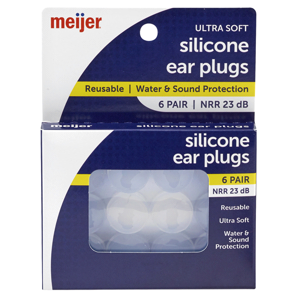 slide 1 of 1, Meijer Silicone Ear Plugs, 6 pair, 1 ct
