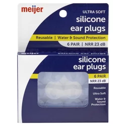 Meijer Silicone Ear Plugs, 6 pair