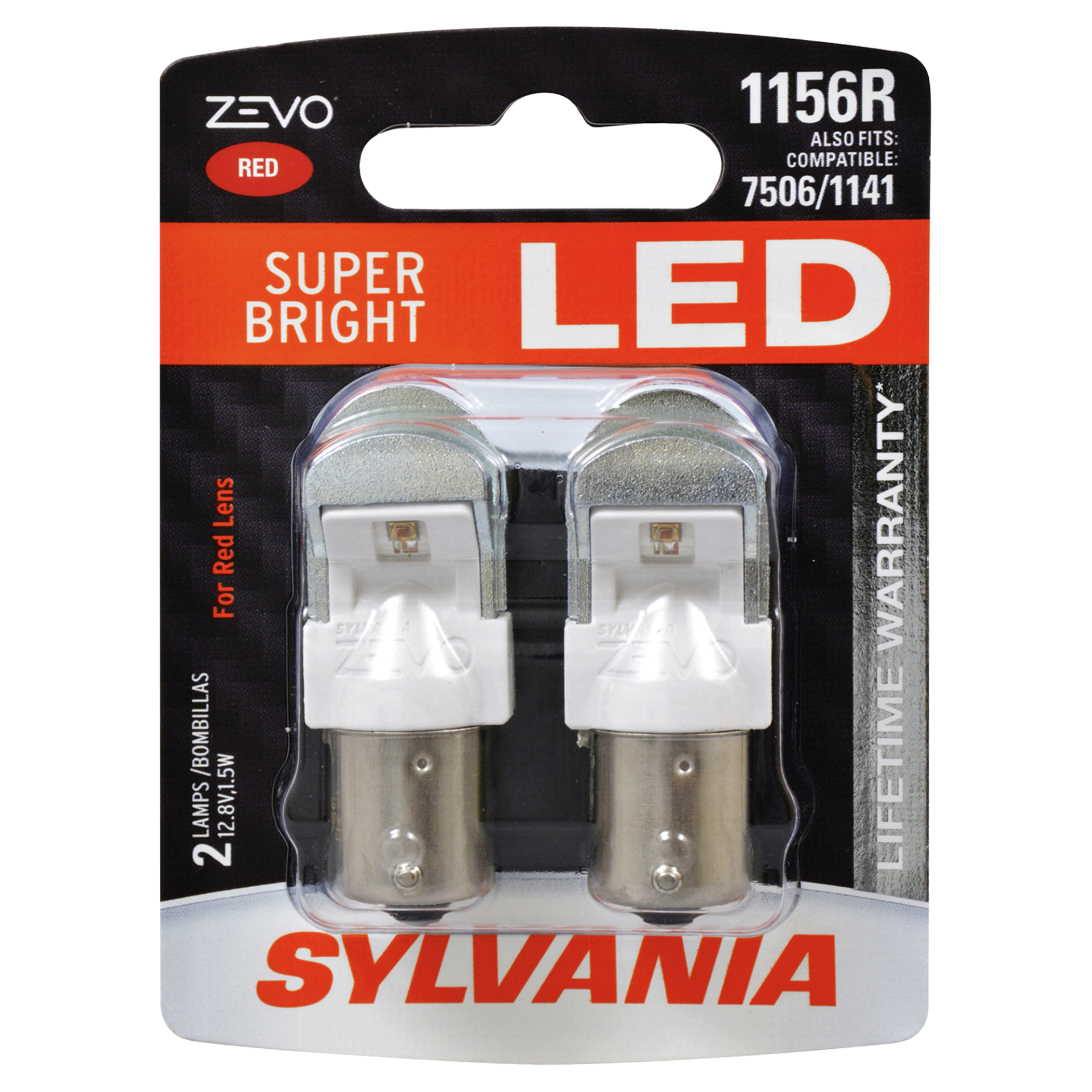 slide 1 of 6, Sylvania 1156R ZEVO LED, 2 ct