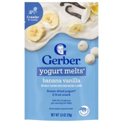 Gerber Snacks for Baby Banana Vanilla Yogurt Melts 1 oz Snacks Pouch